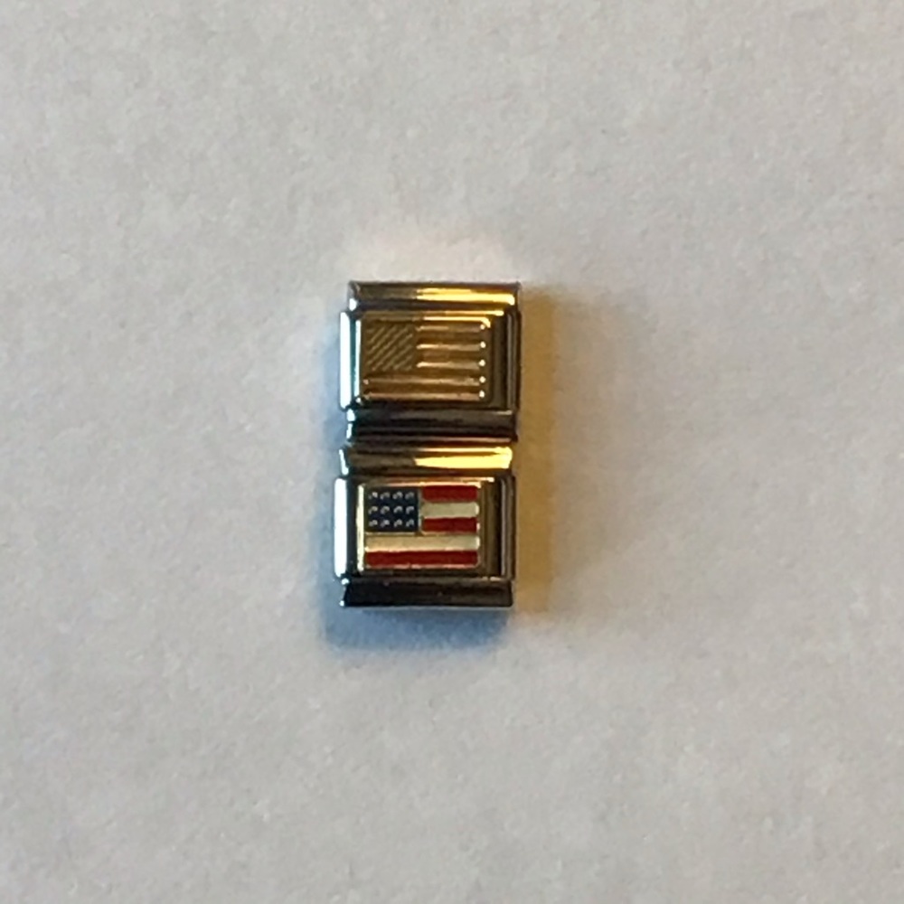 18K American Flag Nomination Zoppini Charms